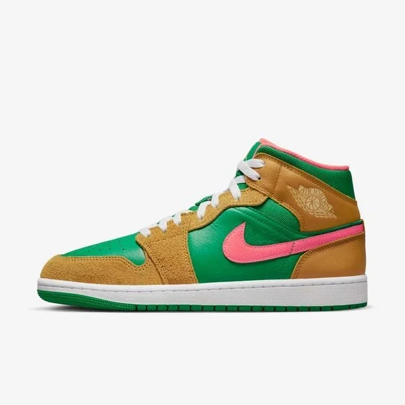 Nike Air Jordan 1 Mid SE DX4332-700 Sneakers Men's Chutney Green Lifestyle Shoes